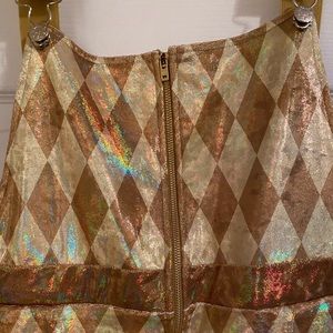 Blackmilk Birds of Prey Harley Quinn Gold Overalls